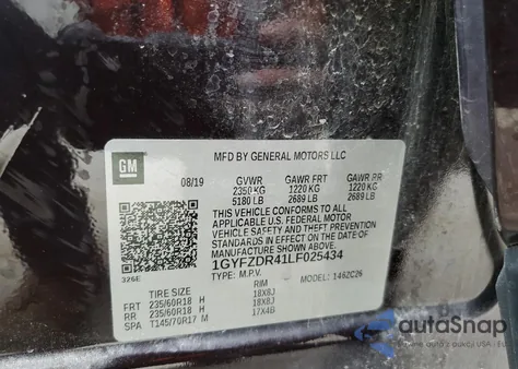 2020 Cadillac Xt4 Premium Luxury from USA, damaged, VIN 1GYFZDR41LF025434